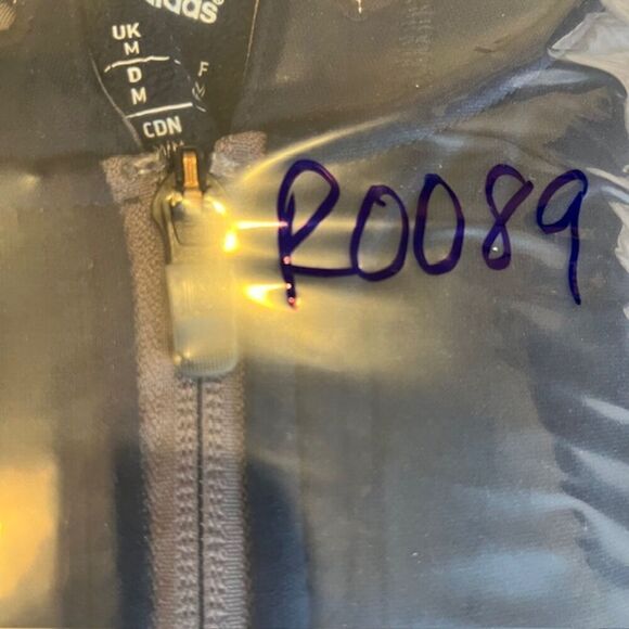 Adidas Climawarm Performance Hooded Jacket Fleece Lined Gray Navy Size Medium - Picture 11 of 11